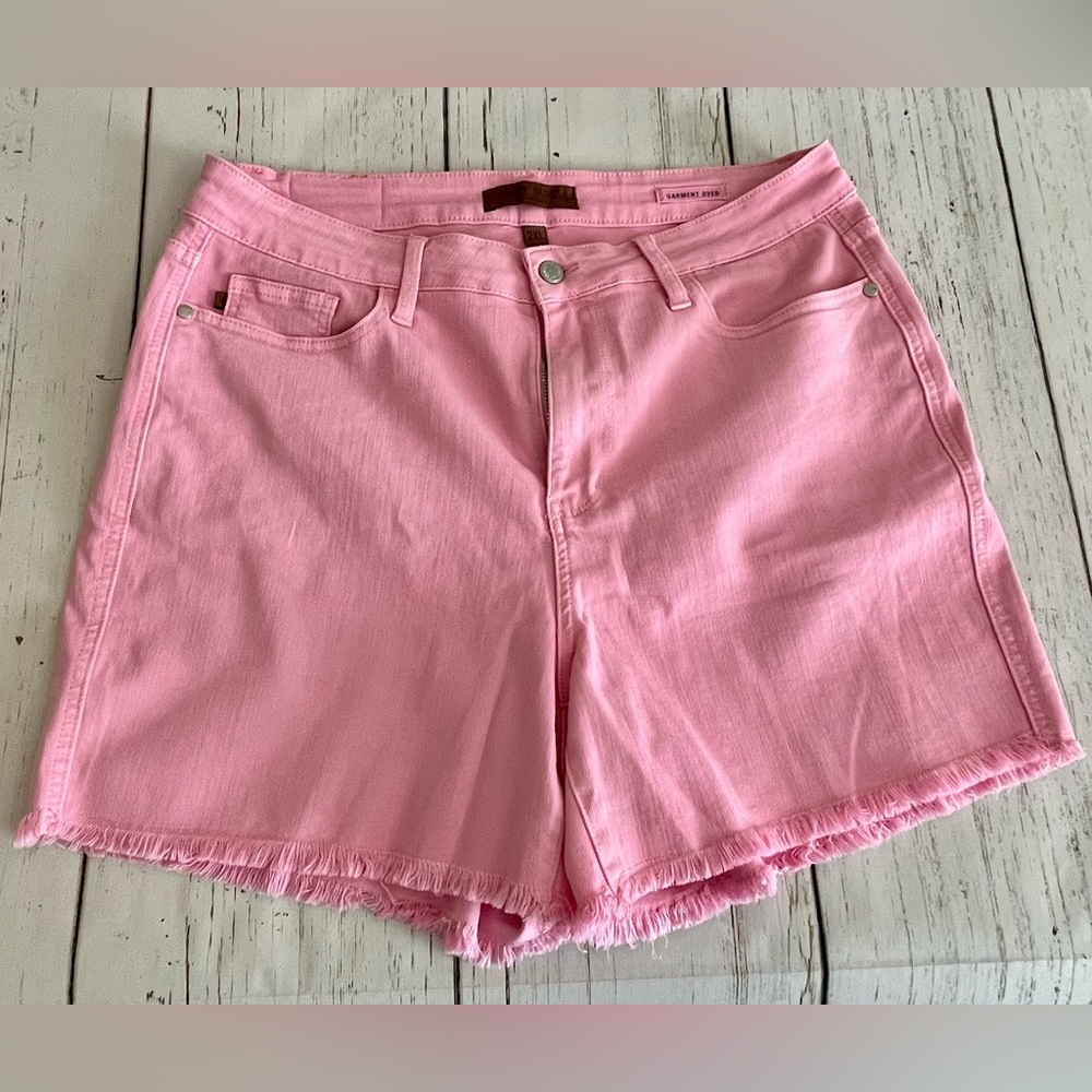 NWOT Judy Blue brand Garment Dyed Denim Shorts - bubblegum pink size 2XL